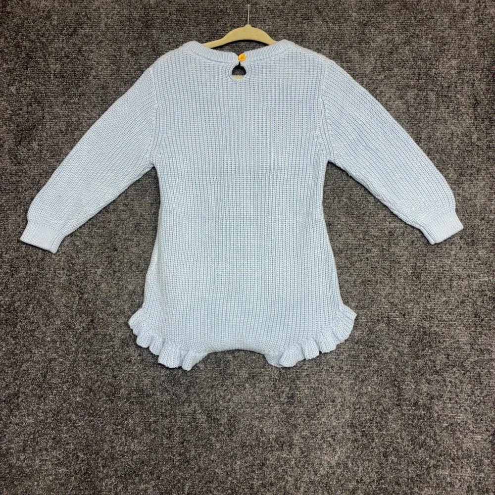 Baby Girl Knit Sweater Romper Light‎ Blue 9-12M I Love You To The Moon Cottage
